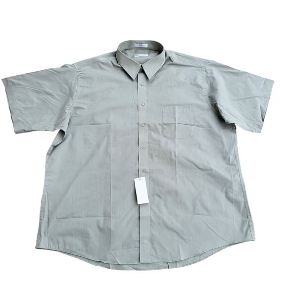 New Vintage Pierre Cardin Shirt Mens 18 Gray Minimalist Oversized Short Sleeve - Picture 1 of 9